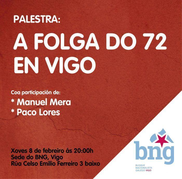 Palestra-Coloquio “A Folga do 72 en Vigo”