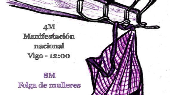 Vigo acollerá a manifestación nacional do Día das Mulleres o vindeiro domingo 4 de marzo.