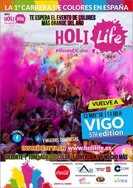 La carrera de colores Holi Life vuelve a Vigo el 13 de mayo con su quinta edición