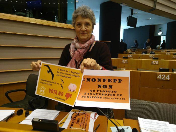 Lídia Senra vota contra o Produto Paneuropeo de Pensións Individuais: “É un insulto para a maioría social”
