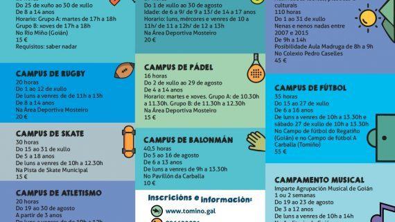 Últimos días para anotarse nos campus e campamentos de verán organizados polo Concello