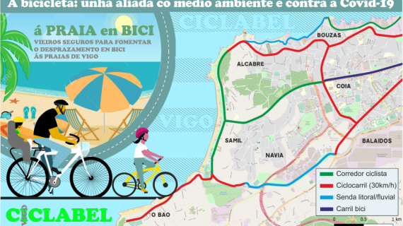 Inician unha campaña para fomentar a mobilidade en bicicleta ás praias de Vigo