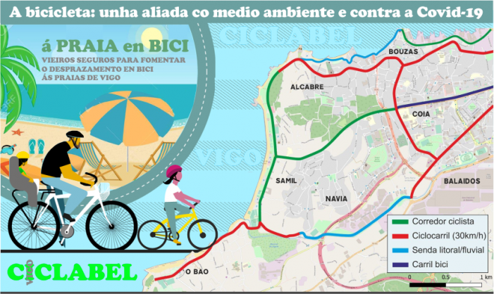 Inician unha campaña para fomentar a mobilidade en bicicleta ás praias de Vigo