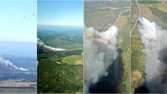 Activo un incendio forestal no concello coruñés de Vimianzo, parroquia de Berdoias
