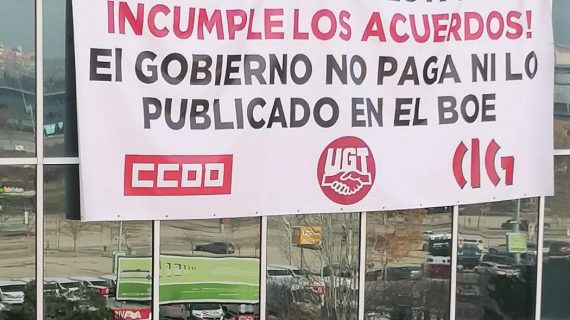 Inician un peche nas dependencias de Portos do Estado en Madrid contra o incumprimento do convenio