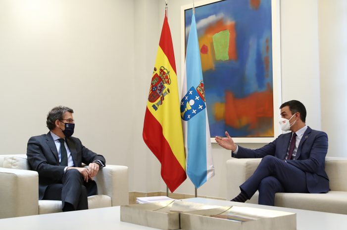 Feijóo amosa o seu optimismo ante a receptividade de Pedro Sánchez aos proxectos galegos que optan aos fondos europeos Next Generation