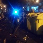 Los fuertes vientos de ayer fueron los protagonistas de la jornada nocturna provocando los habituales episodios de desplazamiento de objetos en la ciudad de Vigo