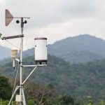 Weather meter with mountain background