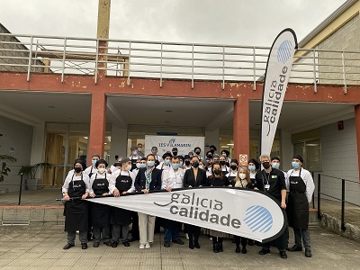 El aula gastronómica Galicia Calidade aportación al estudiantado del IES Vilamarín la excelencia de los productos certificados por la marca