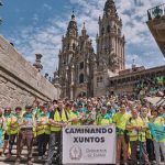 Un grupo de 250 peregrinos de la provincia de Lugo completan su camino a Santiago de Compostela