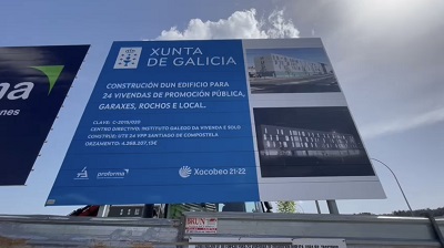 El edificio de 24 viviendas públicas de la Xunta en el Castiñeiriño, en Santiago, alcanza el 20% de la ejecución