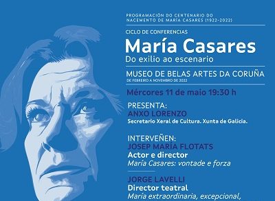 El ciclo de conferencias sobre María Casares organizado por la Xunta continúa en mayo con los directores teatrales Jorge Lavelli y Josep María Flotats