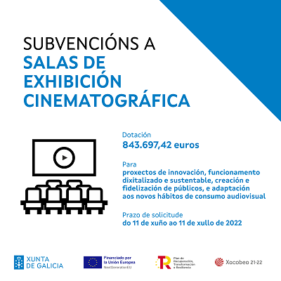 La Xunta pone en marcha una nueva línea de subvenciones dotada con 850.000 euros para las salas de cine gallegas