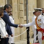 Diego Calvo asiste en Ferrol al acto militar para celebrar la patrona de la Armada