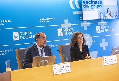 La Xunta presenta la campaña de vacunación antigripal 2022 que comenzará el 10 de octubre y a la que el Gobierno gallego destina 8,6 M€