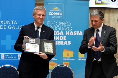 Rueda participa en la presentación oficial de los sellos del Xacobeo 21-22 y de un cuño conmemorativo de su visita a Uruguay