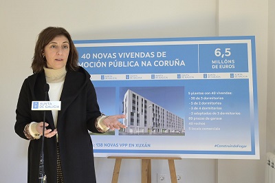 La Xunta finaliza las 40 primeras viviendas de promoción pública en Xuxán y avanza en la construcción de otras 98 en el mismo barrio coruñés