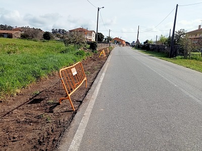 La Xunta inicia las obras de la senda peatonal en la carretera autonómica PO-195 en Forcadela, en el Ayuntamiento de Tomiño