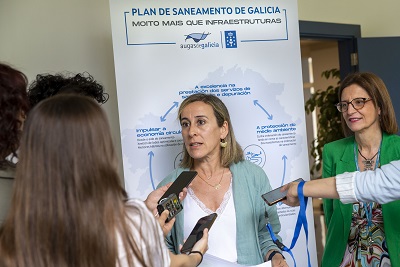 Ethel Vázquez destaca el apoyo de la Xunta a los ayuntamientos en la dotación de servicios de saneamiento, que en Galicia requiere más del doble de metros de tubería que en España
