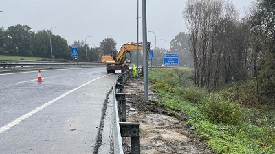 La Xunta inicia las obras de una nueva valla de cerramiento en distintos trechos de la autovía Ferrol-Vilalba, a su paso por el ayuntamiento de Narón