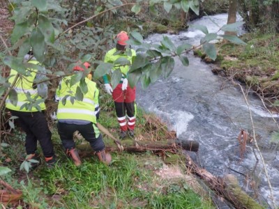 La Xunta ejecuta actuaciones de conservación y limpieza en los trechos interurbanos del río Té, en Rianxo