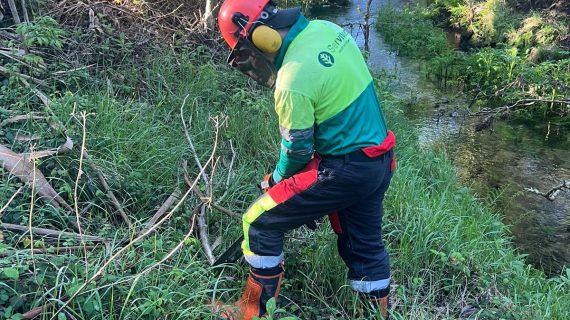La Xunta realiza actuaciones de conservación y mantenimiento en el río Corzán, a su paso por Negreira