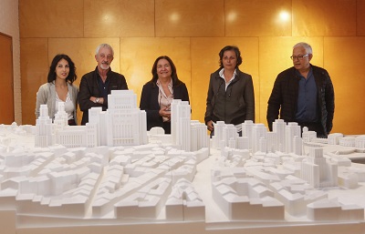La réplica de la maqueta del Plan Palacios vuelve a Vigo tras exhibirse en Madrid cuatro meses con motivo del 150 aniversario del nacimiento del arquitecto porriñés